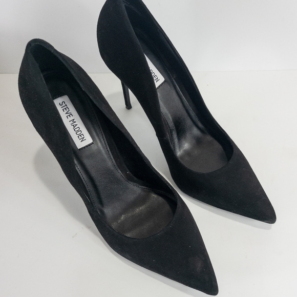 Steve Madden Daisie Pumps Suede Black -11 - Picture 7 of 9